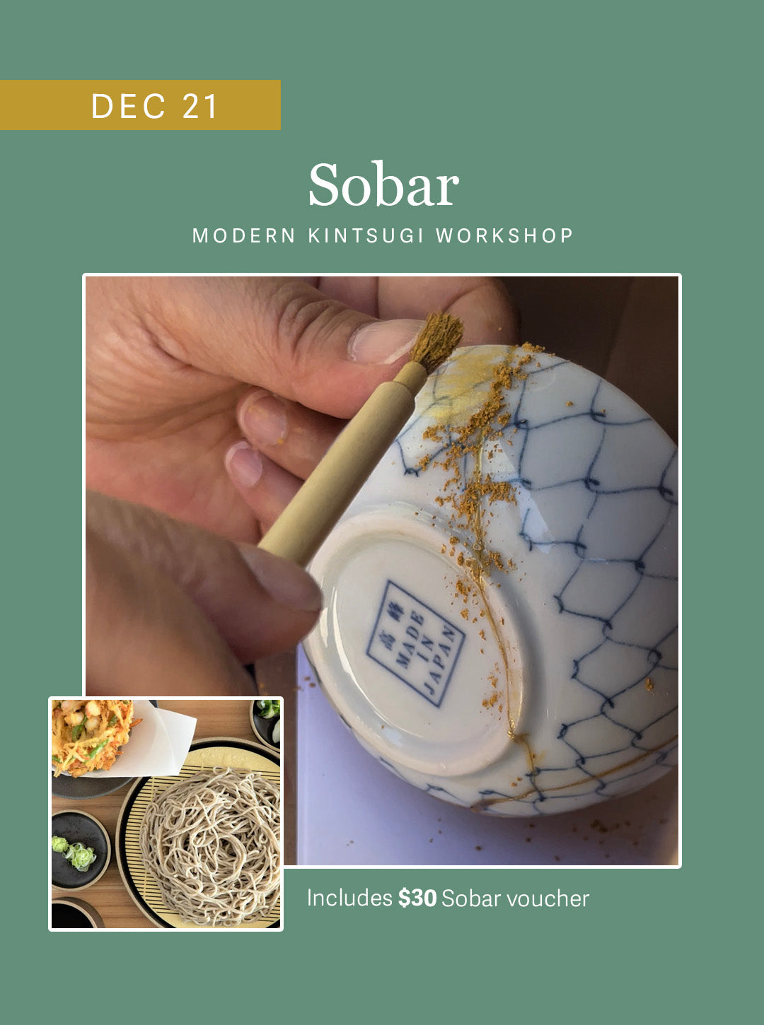 Modern Kintsugi Workshop | 3-Hour Experience (Sobar) | 12-21-25