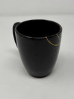 Rise & Shine – Vintage Kintsugi Mug in Black A One-of-a-kind | Repaired with Urushi Lacquer | 23k Gold Finish | Food Safe