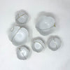 Antique Flower-Shaped Bowl Set (6pc) – Japanese Ceramic with 22k Gold Repair
