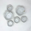 Antique Flower-Shaped Bowl Set (6pc) – Japanese Ceramic with 22k Gold Repair