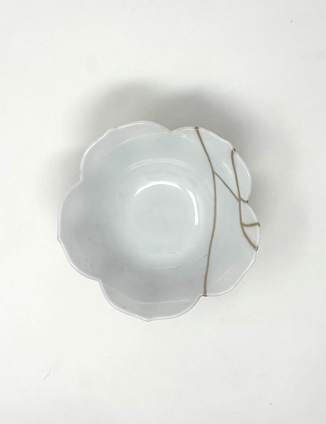 Lotus Bowl – Japanese Ceramic with 23K Gold Repair