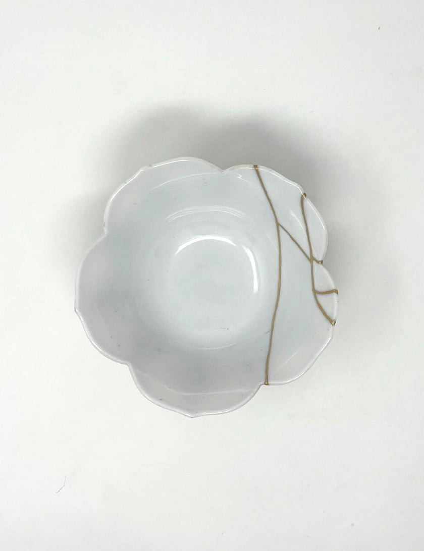 Lotus Bowl – Japanese Ceramic with 23K Gold Repair