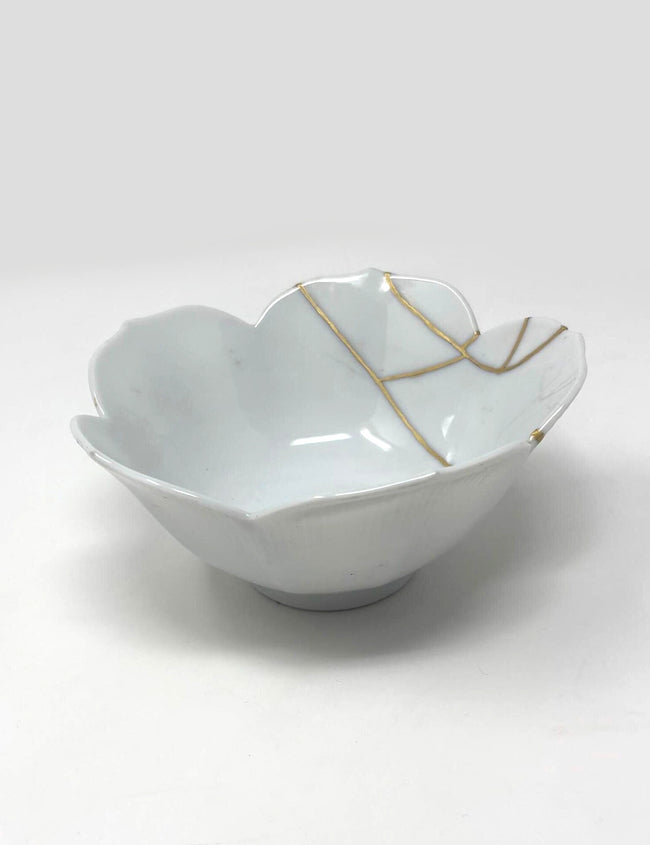 Lotus Bowl – Japanese Ceramic with 23K Gold Repair