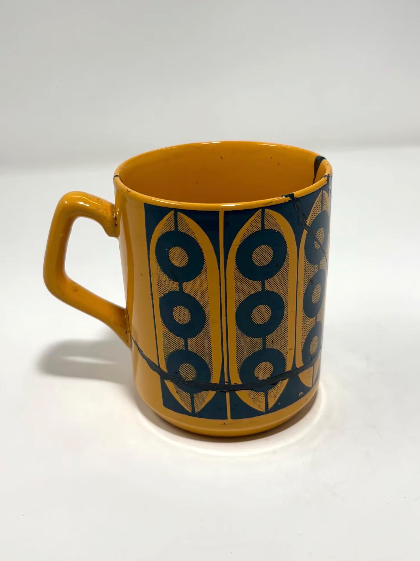 Rise + Shine Collection – Vintage Longton England Small Mug Real Kintsugi Cup (lacquer finish, no glue, food safe, urushi, gift, Japanese restoration)