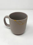 Rise & Shine – Vintage Kintsugi Mug in Dusty Grey Rose One-of-a-kind | Repaired with Urushi Lacquer | 23k Gold Finish | Food Safe