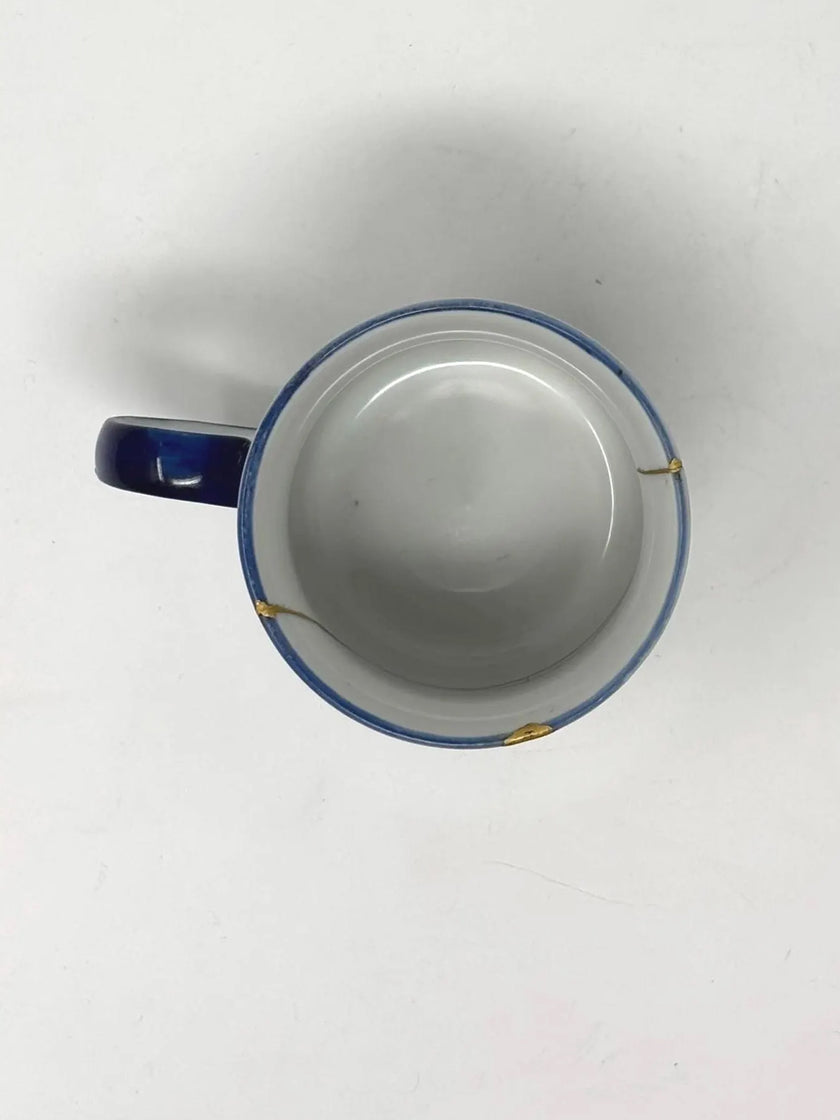 Rise + Shine Collection — Authentic Kintsugi Mug Vintage Small Mug: Blue Forest | 23k Gold Finish