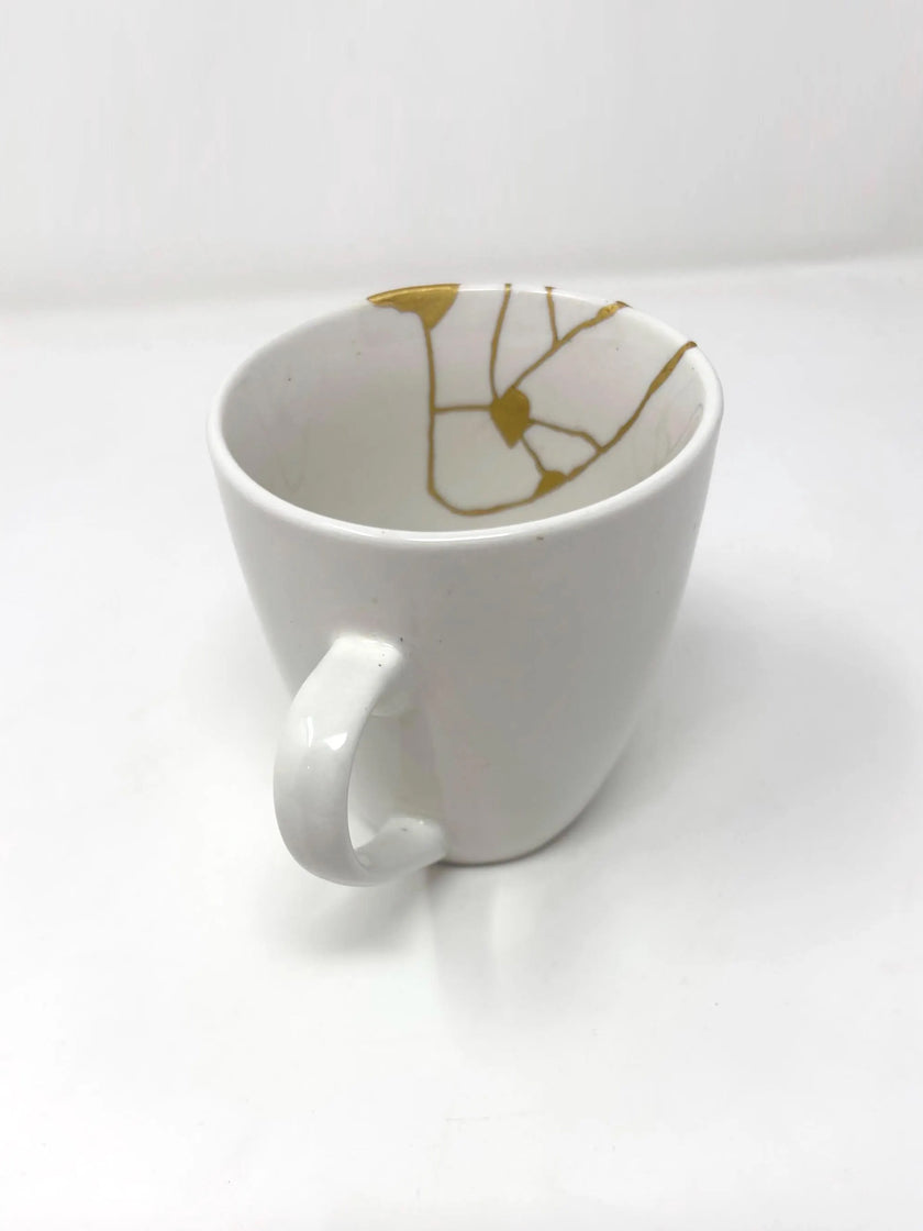Rise + Shine Collection — Authentic Kintsugi Mug | Vintage Thomson Pottery Mug B | Made in USA | 23k Gold Finish